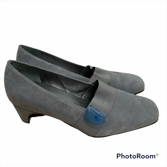 Trotters Beth Leather Pumps Sz 7 1/2W Gray Women’s - Picture 1 of 10